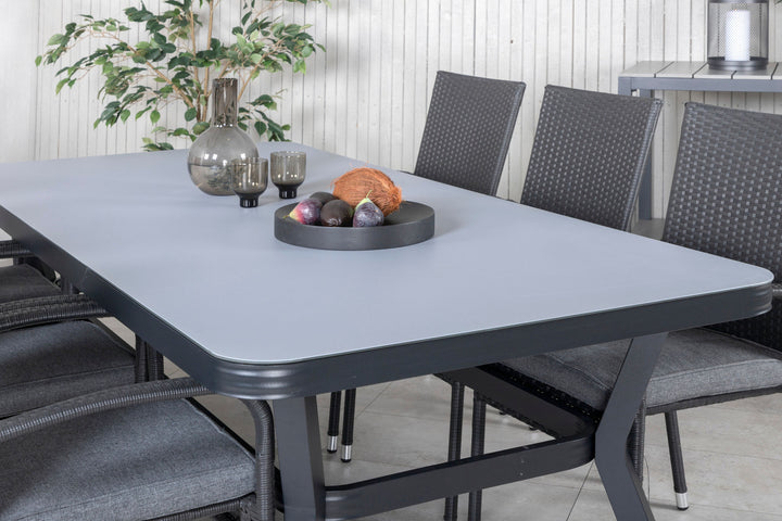 Venture Home Virya Dining Table - Black Alu / Grey Glass - big table+Anna Chair - Black_6