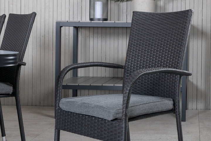Venture Home Virya Dining Table - Black Alu / Grey Glass - big table+Anna Chair - Black_6