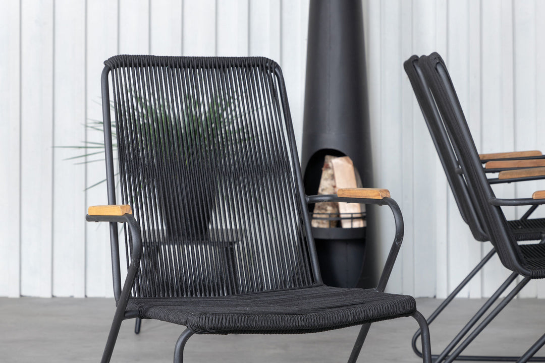 Venture Home Khung Dining Table - Black Steel / Acacia (teklook) - 200*100cm+Bois Armchair - Black Alu / Black Rope / Acacia_6