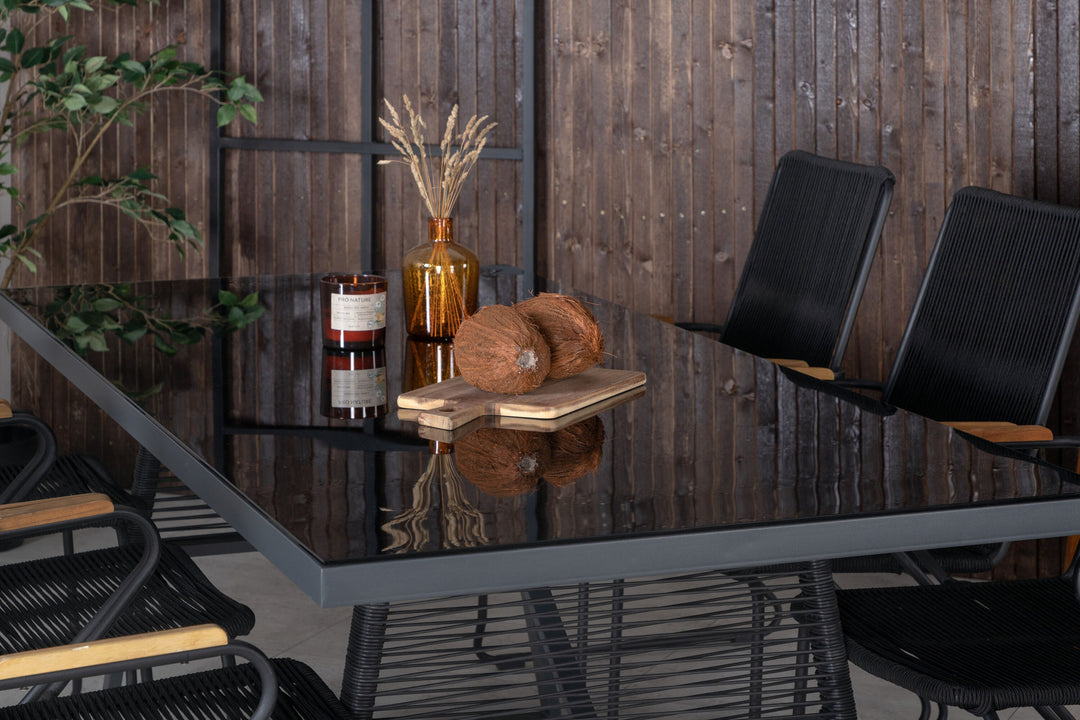 Venture Home Dallas Dining Table+Bois Armchair - Black Alu / Black Rope / Acacia_6