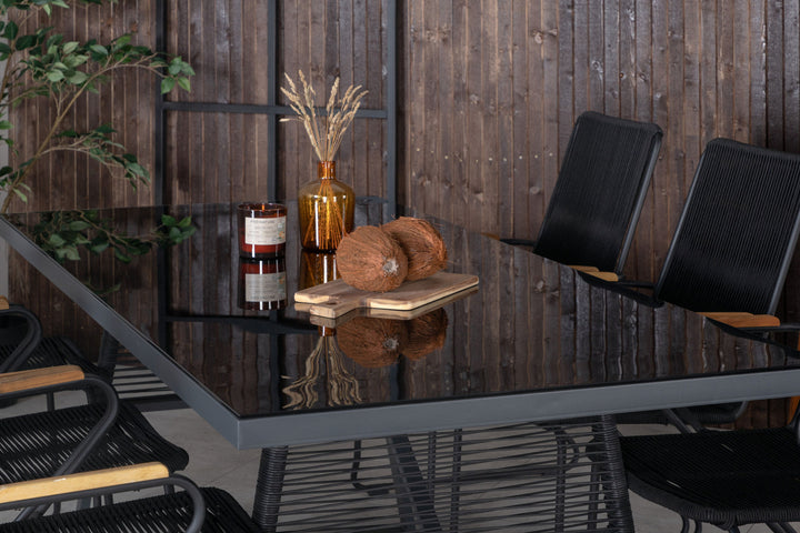 Venture Home Dallas Dining Table+Bois Armchair - Black Alu / Black Rope / Acacia_6