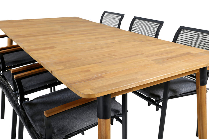 Venture Home Julian Dining Table - Acasia - 210*100cm+Dallas Dining Chair_6