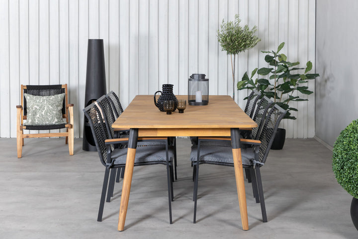 Venture Home Julian Dining Table - Acasia - 210*100cm+Dallas Dining Chair_6