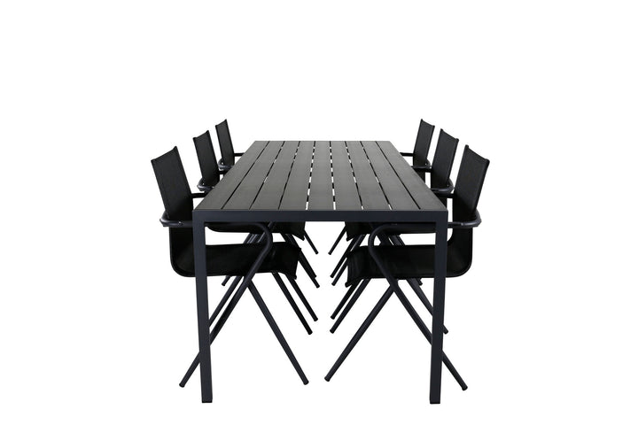 Venture Home Break Table 205*90 - Black/Black+Alina Dining Chair - Black Alu / Black Textilene_6