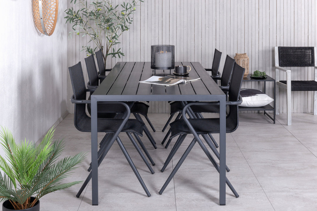 Venture Home Break Table 205*90 - Black/Black+Alina Dining Chair - Black Alu / Black Textilene_6