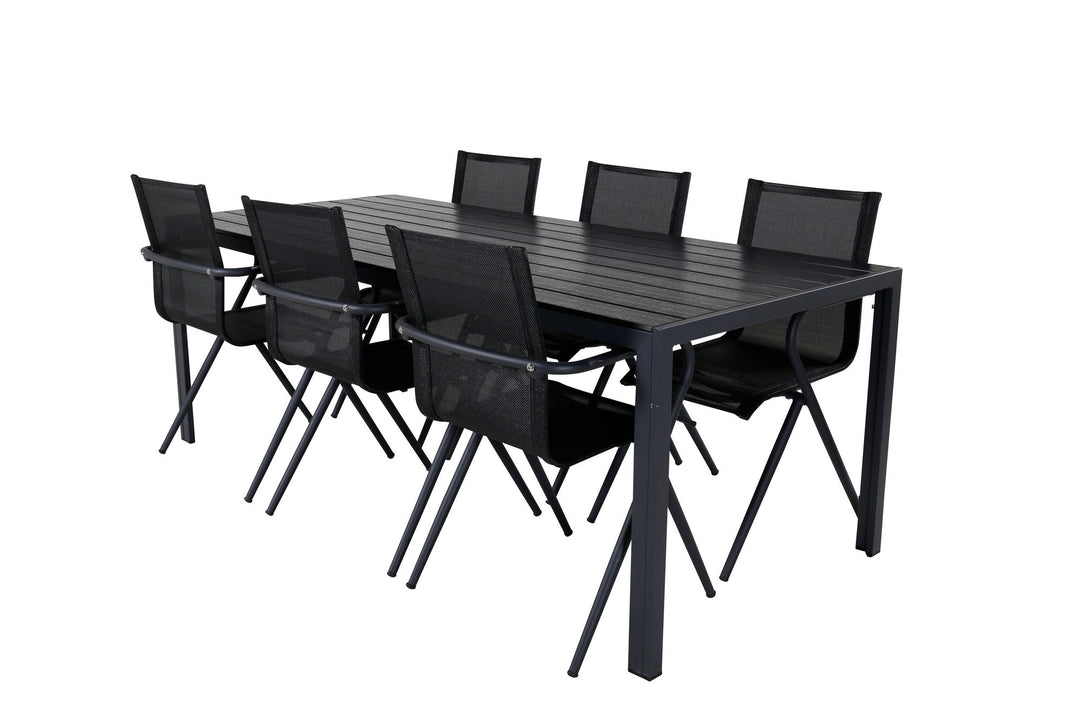 Venture Home Break Table 205*90 - Black/Black+Alina Dining Chair - Black Alu / Black Textilene_6