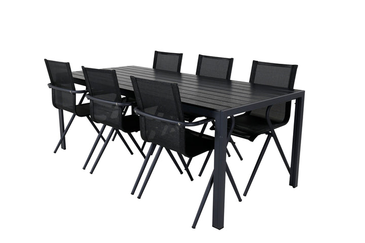 Venture Home Break Table 205*90 - Black/Black+Alina Dining Chair - Black Alu / Black Textilene_6