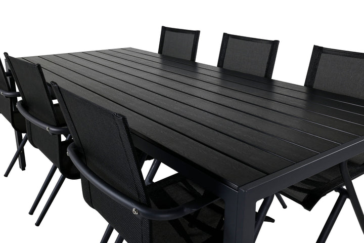 Venture Home Break Table 205*90 - Black/Black+Alina Dining Chair - Black Alu / Black Textilene_6