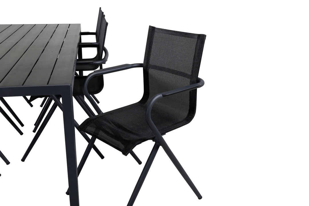 Venture Home Break Table 205*90 - Black/Black+Alina Dining Chair - Black Alu / Black Textilene_6