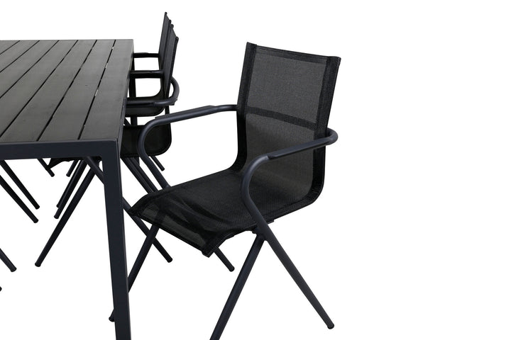 Venture Home Break Table 205*90 - Black/Black+Alina Dining Chair - Black Alu / Black Textilene_6