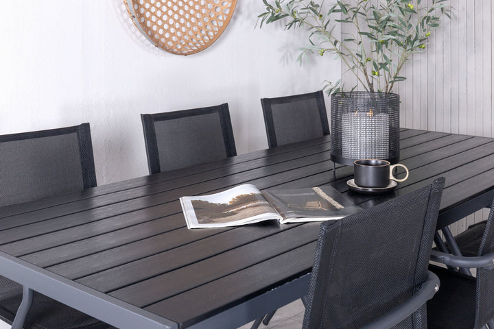 Venture Home Break Table 205*90 - Black/Black+Alina Dining Chair - Black Alu / Black Textilene_6