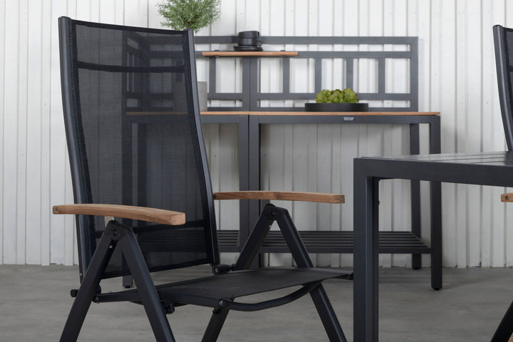 Venture Home Break Table 205*90 - Black/Black+Panama Light 5-pos Chair Black / Black and teak_6