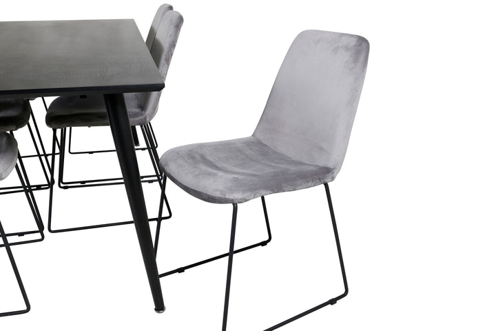 Venture Home Dipp Dining Table - 180*90cm - Black Veneer / all black legs +Muce Dining Cha