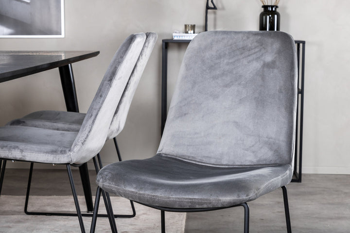 Venture Home Dipp Dining Table - 180*90cm - Black Veneer / all black legs +Muce Dining Cha