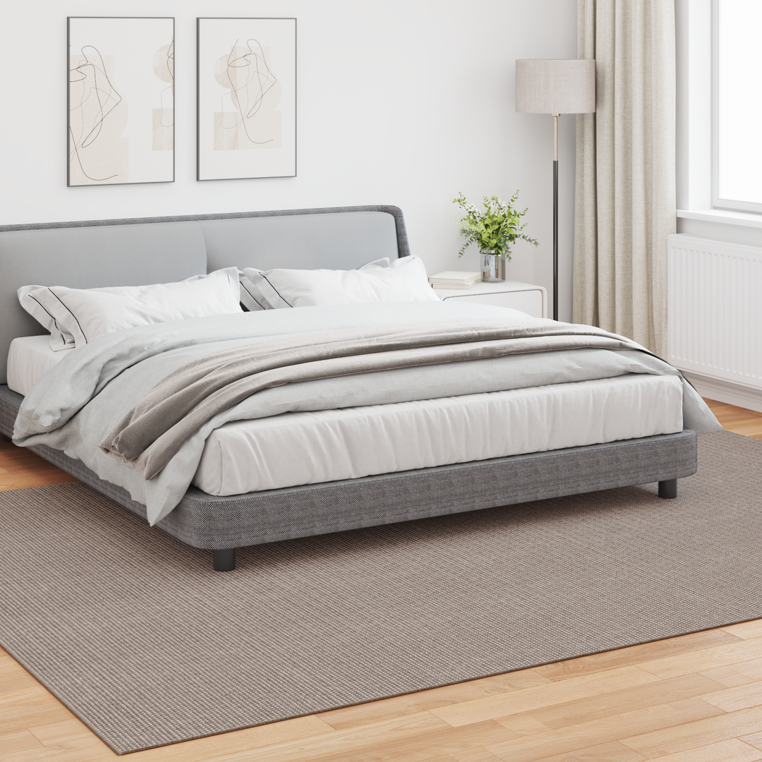 Områdetæpper Rektangulær LUGO Gråbrun 200 x 280 cm Polyester