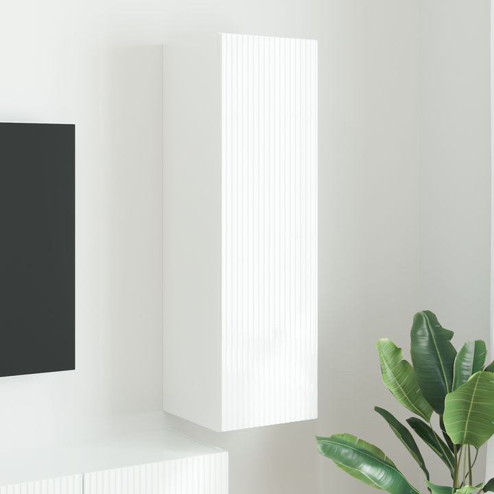 TV vægskab Vægmonteret Hvid 30 x 31 x 100 cm Konstrueret træ