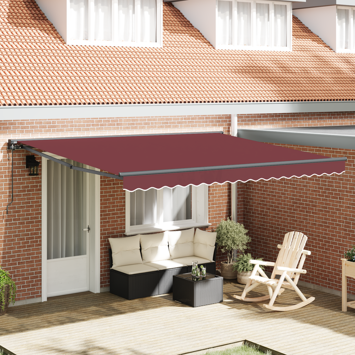 Markiseramme Bordeaux 400 × 300 cm Polyester med PU belægning