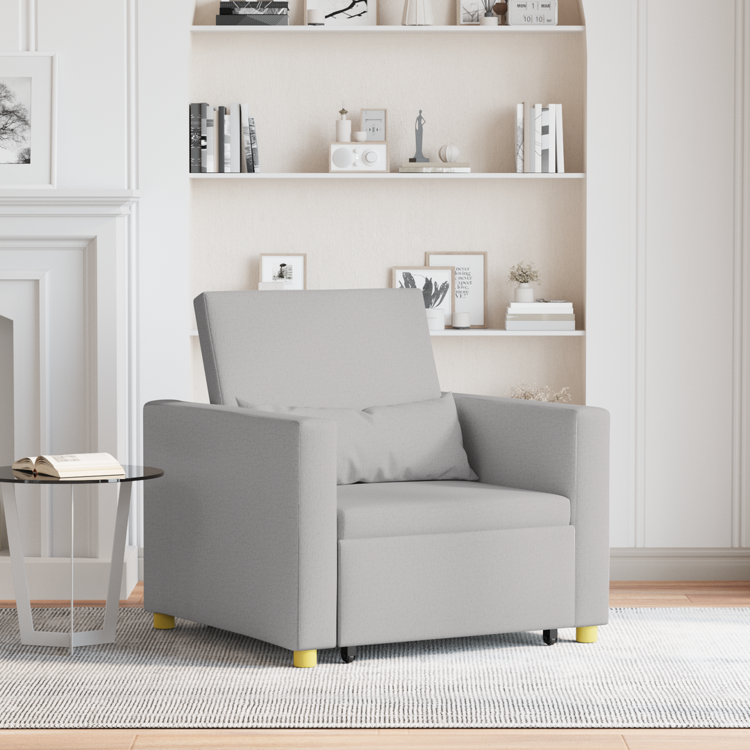 Utrækkelig sovesofa enkelt med hjul Sky grey Stof