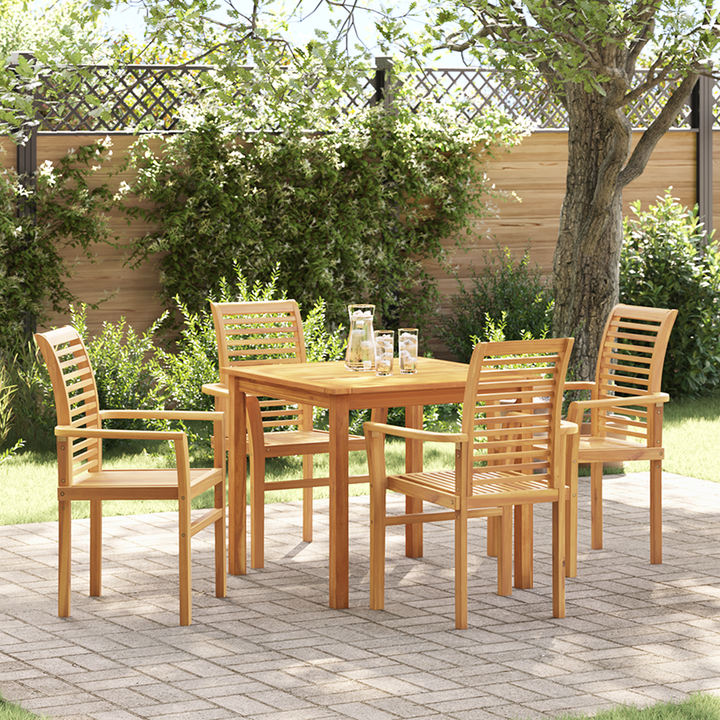 Spisestuestol 4 pcs Brun 62 x 55 x 94 cm Massiv Teaktræ