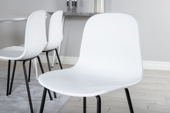Venture Home Polar Dining table 180 cm - White top / White Legs+Arctic Dining Chair - Black Legs - White Plastic_6