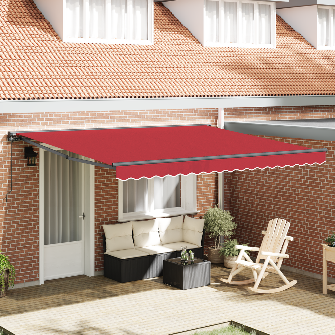 Markiseramme Rød 400 × 300 cm Polyester med PU belægning