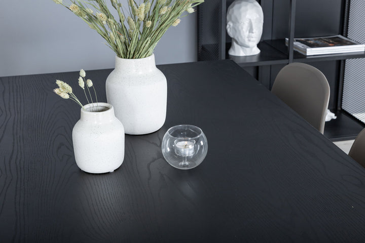 Venture Home Dipp Dining Table - 180*90cm - Black / Black Brass+Arctic Dining Chair - Black Legs - Khaki Plastic_6