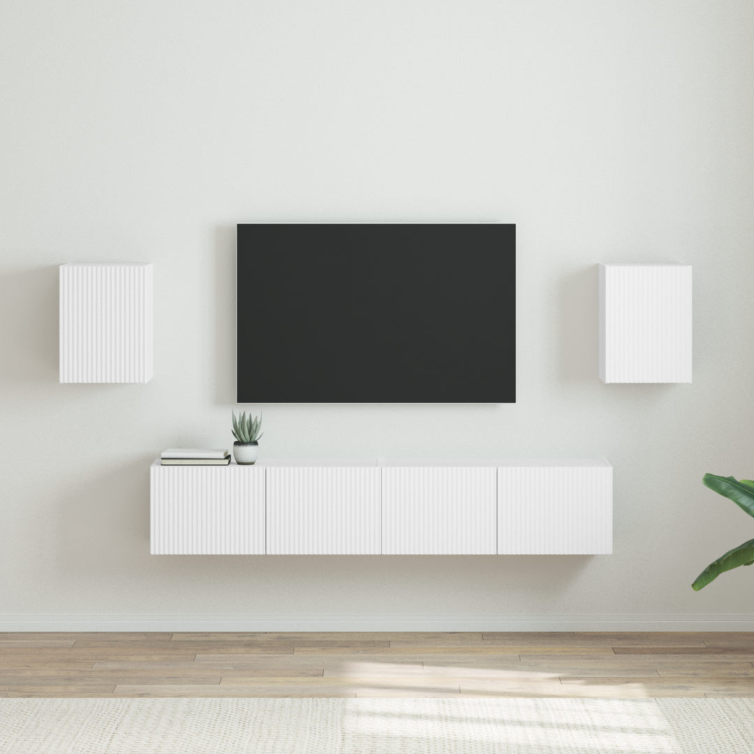 TV vægskab 2 pcs Hvid 30 x 31 x 40 cm Konstrueret træ