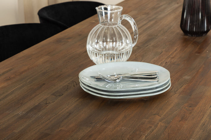 Venture Home Padang Dining Table - 250*100*H76 - Dark Teak / Black+Arrow armchair - Brass Legs - Black Velvet_6