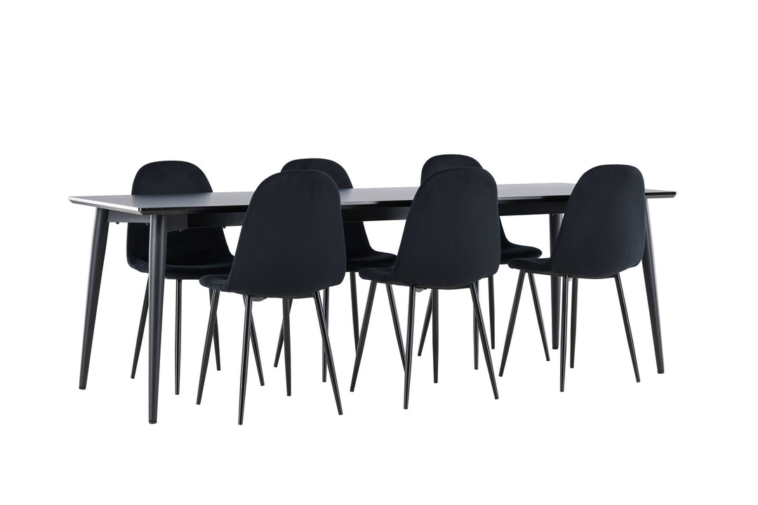 Venture Home Ellis Dining Table with Polar Dining Chair