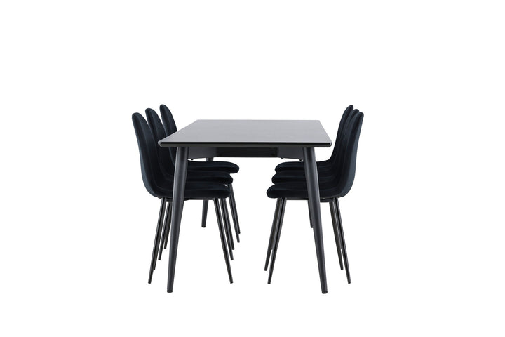 Venture Home Ellis Dining Table with Polar Dining Chair