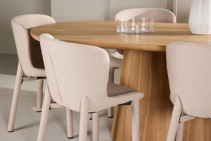 Venture Home Stjärnö Table - Nature with 6 Astoria Chair - Beige