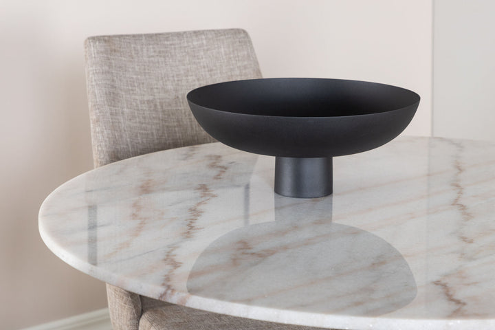 Venture Home Estelle Dining Table round 106cm White marble / Black Legs +Leone - Dining chair - Oak/Light grey _4