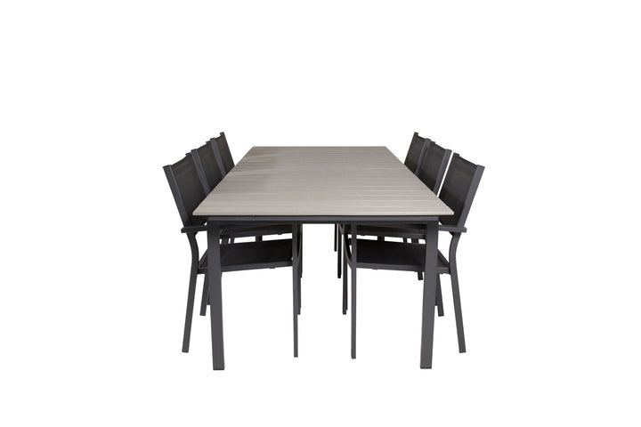 Venture Home Levels Table 229/310 - Black/Grey - Copacabana Stacking Chair - Black/Black 6