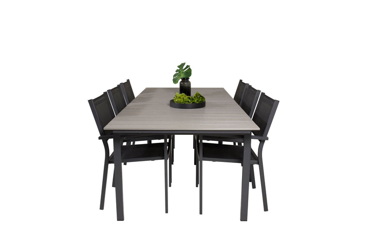 Venture Home Levels Table 229/310 - Black/Grey - Copacabana Stacking Chair - Black/Black 6