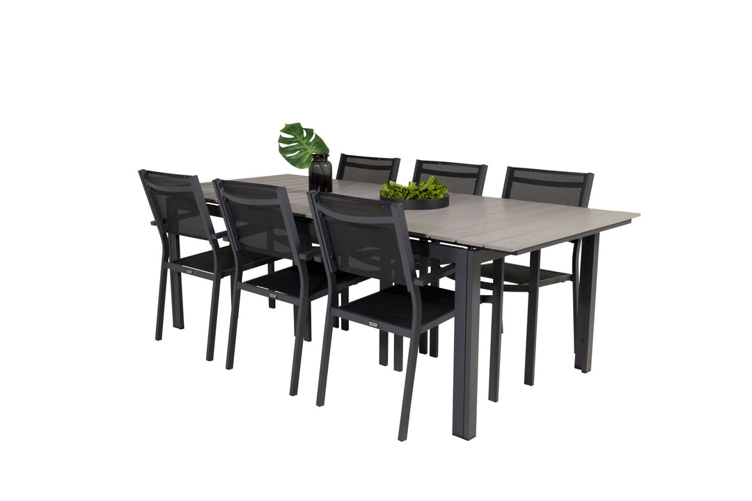 Venture Home Levels Table 229/310 - Black/Grey - Copacabana Stacking Chair - Black/Black 6