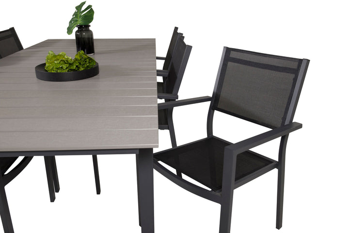 Venture Home Levels Table 229/310 - Black/Grey - Copacabana Stacking Chair - Black/Black 6