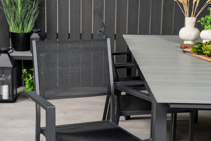 Venture Home Levels Table 229/310 - Black/Grey - Copacabana Stacking Chair - Black/Black 6
