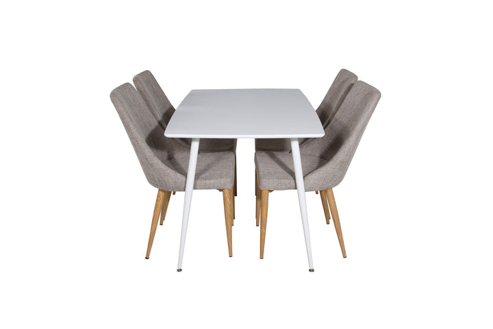 Venture Home Polar Dining table 120 cm - White White +Leone - Dining chair - Oak/Light grey _4