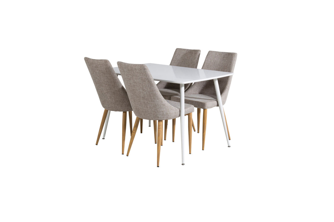 Venture Home Polar Dining table 120 cm - White White +Leone - Dining chair - Oak/Light grey _4