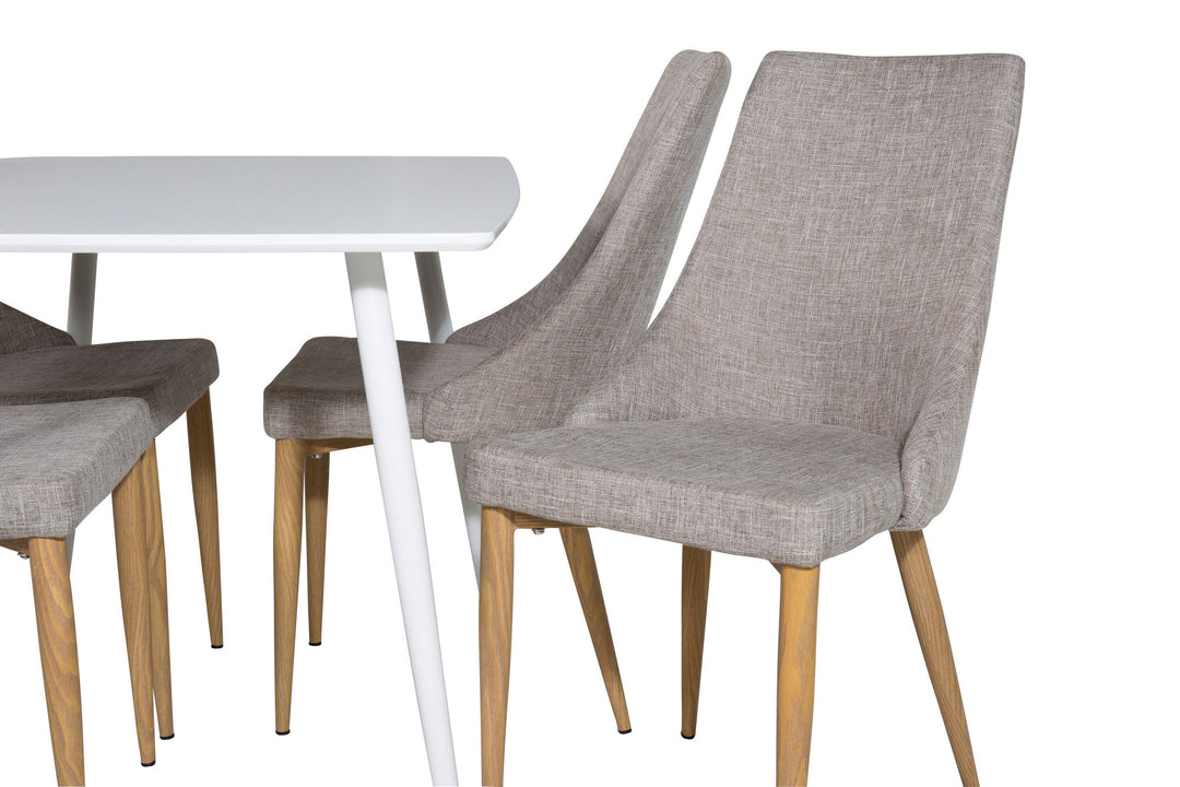 Venture Home Polar Dining table 120 cm - White White +Leone - Dining chair - Oak/Light grey _4