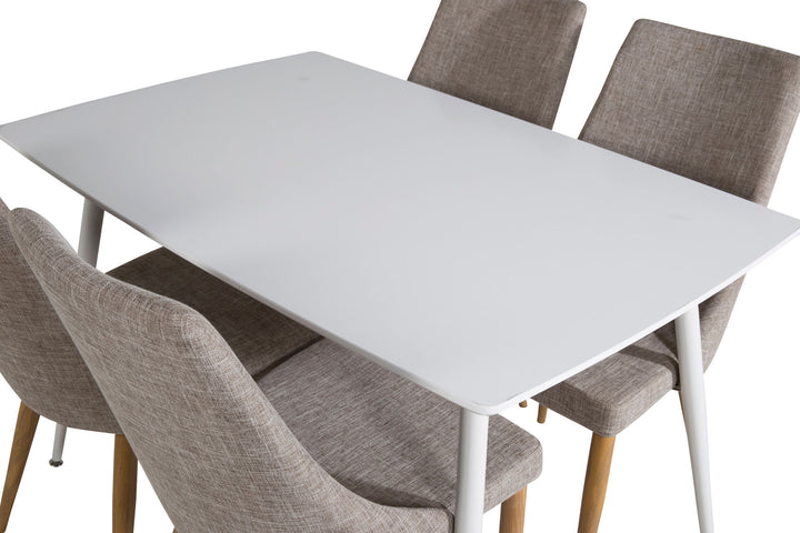 Venture Home Polar Dining table 120 cm - White White +Leone - Dining chair - Oak/Light grey _4