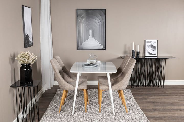 Venture Home Polar Dining table 120 cm - White White +Leone - Dining chair - Oak/Light grey _4