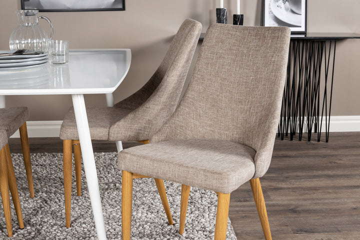 Venture Home Polar Dining table 120 cm - White White +Leone - Dining chair - Oak/Light grey _4