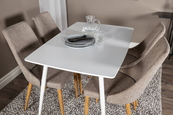Venture Home Polar Dining table 120 cm - White White +Leone - Dining chair - Oak/Light grey _4