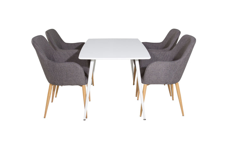Venture Home Polar Dining table 120 cm - White White +Comfort - Dining Chair - Oak/Dark Grey _4