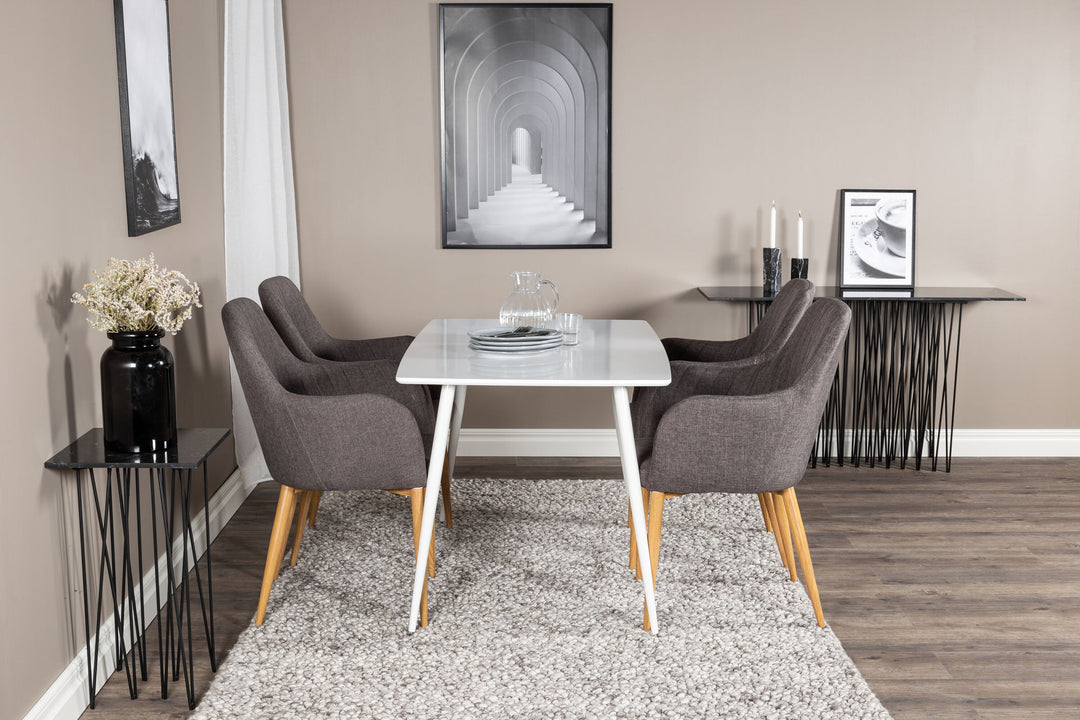 Venture Home Polar Dining table 120 cm - White White +Comfort - Dining Chair - Oak/Dark Grey _4