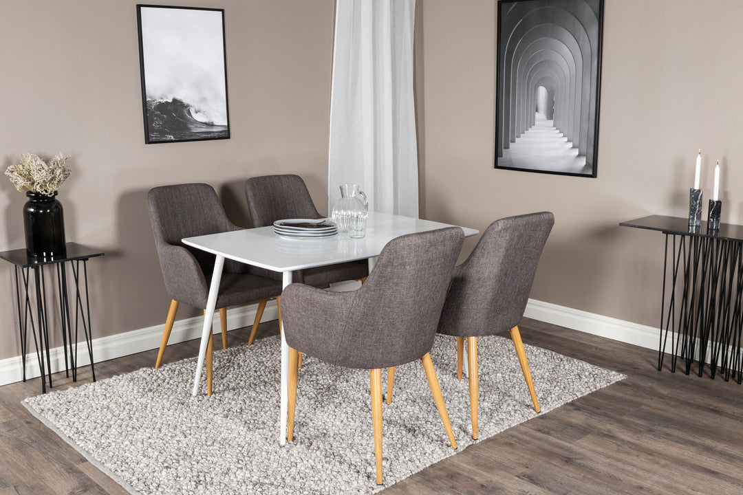 Venture Home Polar Dining table 120 cm - White White +Comfort - Dining Chair - Oak/Dark Grey _4