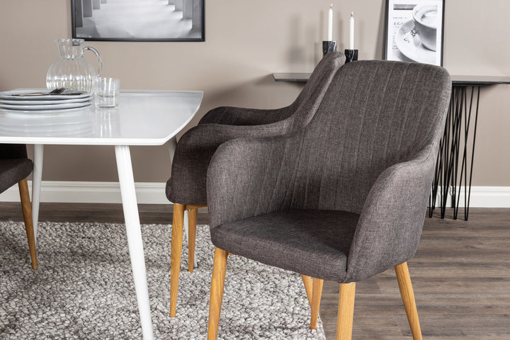Venture Home Polar Dining table 120 cm - White White +Comfort - Dining Chair - Oak/Dark Grey _4