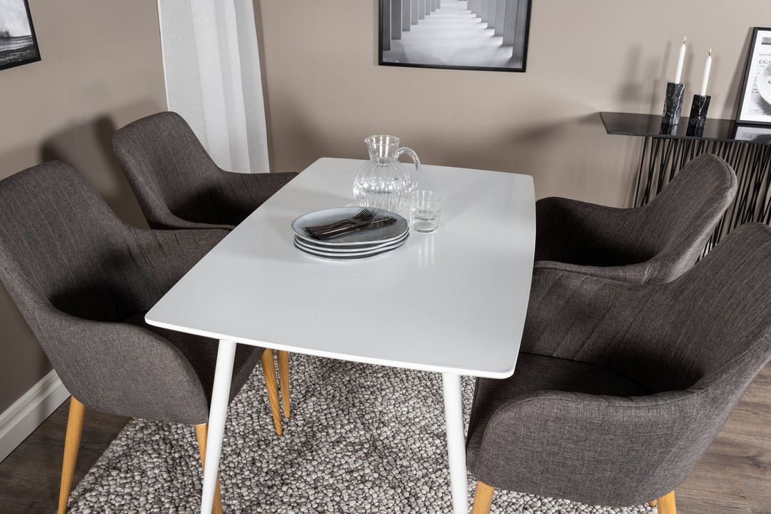 Venture Home Polar Dining table 120 cm - White White +Comfort - Dining Chair - Oak/Dark Grey _4