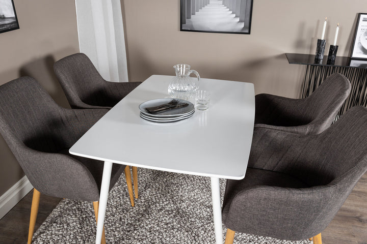 Venture Home Polar Dining table 120 cm - White White +Comfort - Dining Chair - Oak/Dark Grey _4